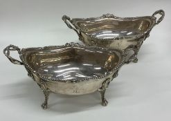 A good pair of Georgian silver butter dishes with