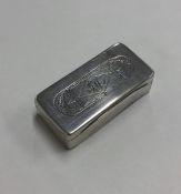 A Portuguese silver rectangular hinged top snuff b