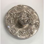 An attractive circular Sheffield plated inkstand h