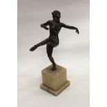 An unusual French model of a dancing lady on stepp