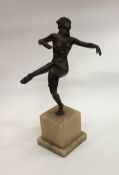 An unusual French model of a dancing lady on stepp