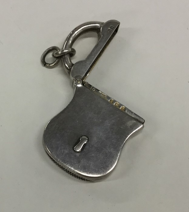 A large silver vesta case in the form of a padlock - Image 2 of 2