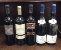 Five bottle of various red wines to include: 2 x 7