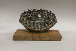 An unusual silver model of Jerusalem on rectangula
