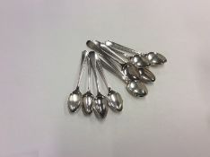 A set of six silver teaspoons together with other