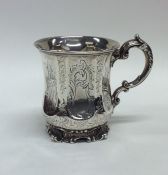 An Edwardian engraved silver christening can of he