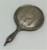 A miniature silver mounted handbag mirror. Birming