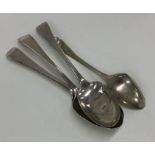 A group of four OE pattern silver spoons. Various