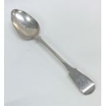 A Georgian silver fiddle pattern basting spoon. Lo