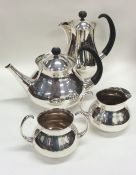 A stylish silver plated four piece tea service wit