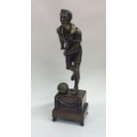 An unusual French bronze trophy in the form of a f