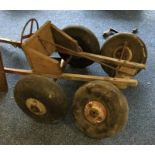 A handmade vintage go-kart made from possibly 'Spi