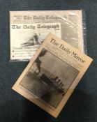 An original copy of "The Daily Mirror" dated Tuesd