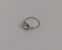 An attractive diamond single stone ring in pierced