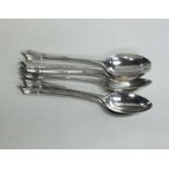 A set of six silver Albany pattern teaspoons. Lond