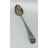 A Georgian OE pattern silver basting spoon. London