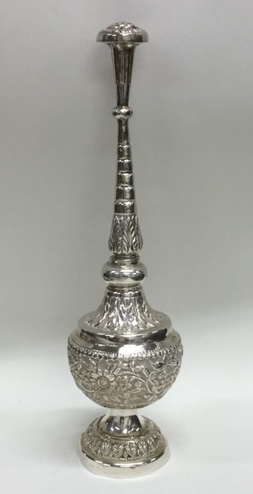 A large silver rosewater sprinkler decorated with - Image 2 of 2
