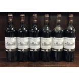 Six x 750 ml bottles of French red wine as follows