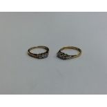 An 18 carat gold diamond three stone ring together
