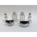 A pair of Adams' style silver salts together with