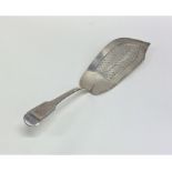 A silver fiddle pattern fish slice with pierced bo