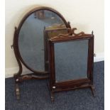 Two Antique mahogany toilet mirrors. Est. £20 - £3