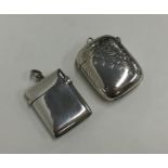 A plain silver hinged top vesta case, Birmingham 1