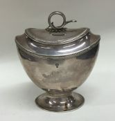 An unusual Dutch silver hinged top tea caddy with