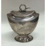 An unusual Dutch silver hinged top tea caddy with