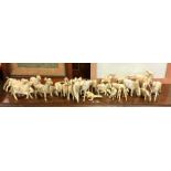 A large quantity of carved bone horses depicting the 'Eight Horses of Mu Wang'. Est. £100 - £150