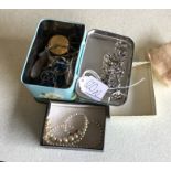 A collection of silver and other costume jewellery