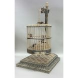 An unusual Antique ivory model of a birdcage with