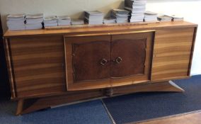 A massive Art Deco sideboard with marble inset top