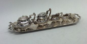 A small silver five piece tea and coffee service.