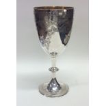 A good quality Victorian silver engraved goblet on