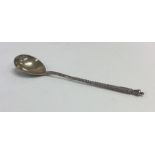 A Russian silver ice cream spoon with twisted stem