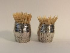 A good pair of silver toothpick holders in the for