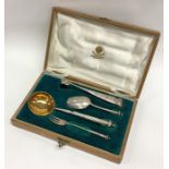 A good quality cased Russian silver and silver gil