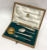 A good quality cased Russian silver and silver gil