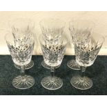 WATERFORD CRYSTAL: A set of six cut glasses on tap