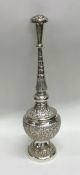 A large silver rosewater sprinkler decorated with