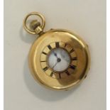 A heavy 18 carat gold Half Hunter pocket watch wit