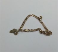 A 9 carat bracelet together with a pendant. Approx