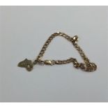 A 9 carat bracelet together with a pendant. Approx