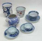 A collection of old cargo china, shallow dishes et