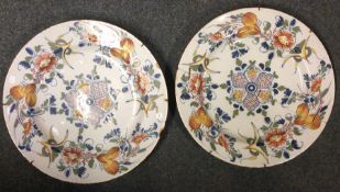 A good pair of Antique pottery chargers attractive