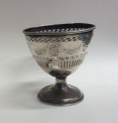 A Georgian Irish silver sugar basket with bead wor
