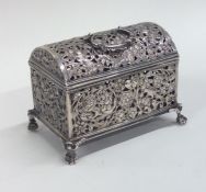 An early rare Dutch marriage casket with domed top