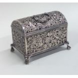 An early rare Dutch marriage casket with domed top