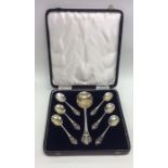 An attractive cased set of seven preserve spoons.
